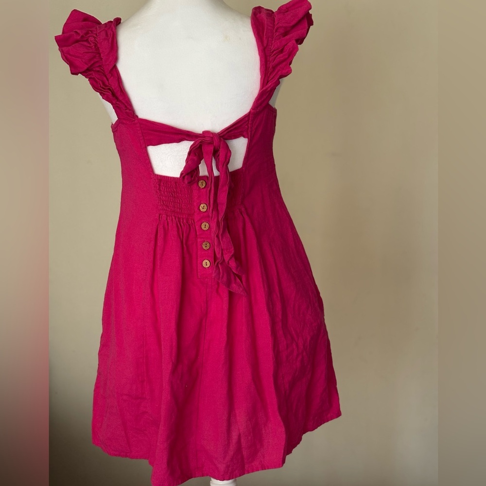 Free People Vibrant Pink Smocked Dress Size XS - Picture 2 of 12